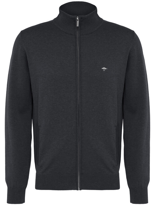 Fynch-Hatton Cardigan Zip Uni Vest Charcoal