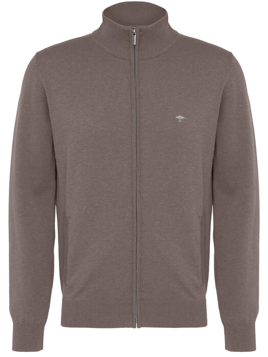 Fynch-Hatton Cardigan Zip Uni Vest Earth