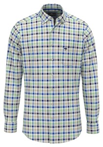 Fynch-Hatton Classic Combi Check Button-Down Overhemd Turf Green