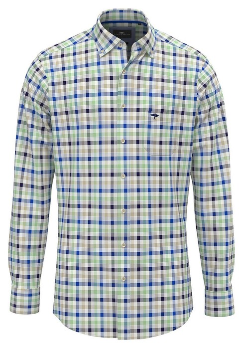 Fynch-Hatton Classic Combi Check Button-Down Overhemd Turf Green
