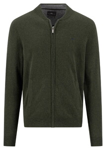 Fynch-Hatton College Collar Full Zip Merino Cashmere Cardigan Cypress