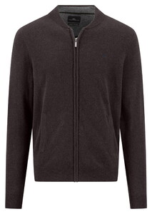 Fynch-Hatton College Collar Full Zip Merino Cashmere Vest Soil