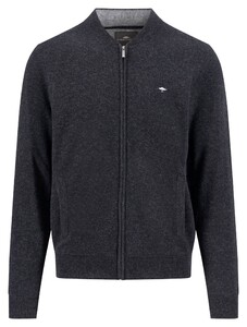 Fynch-Hatton College Collar Mélange Merino Cashmere Cardigan Charcoal