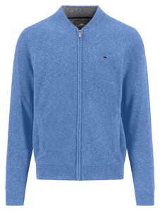 Fynch-Hatton College Collar Mélange Merino Cashmere Vest Crystal Blue