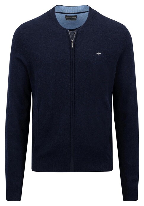 Fynch-Hatton College Collar Merino Cashmere Vest Navy