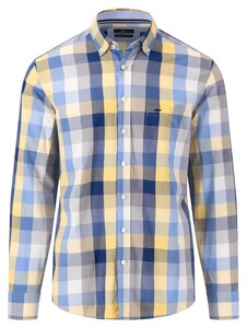 Fynch-Hatton Colorful Check Button Down Overhemd Pineapple