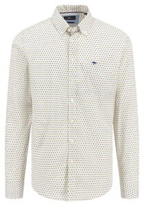 Fynch-Hatton Colorful Combi Allover Dot Pattern Overhemd Vivid Yellow