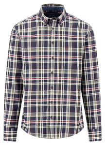 Fynch-Hatton Colorful Flanel Check Overhemd Moss-Blue