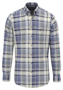 Fynch-Hatton Colorful Flannel Multi Check Shirt Misty Blue-Multi