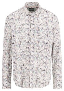 Fynch-Hatton Colorful Leaves Pattern Overhemd Peach-Multi