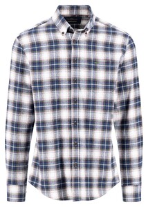 Fynch-Hatton Colorful Multi Check Button-Down Overhemd Dark Leaf-Multi