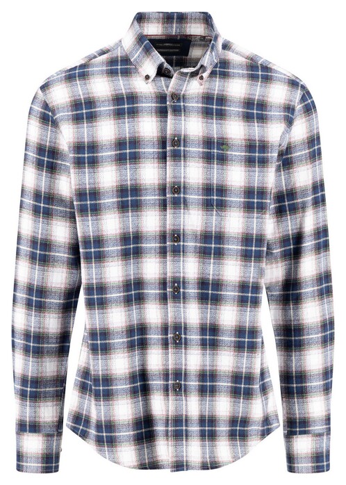 Fynch-Hatton Colorful Multi Check Button-Down Overhemd Dark Leaf-Multi