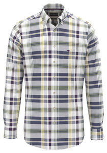 Fynch-Hatton Colorful Multi Check Superfine Cotton Overhemd Aubergine
