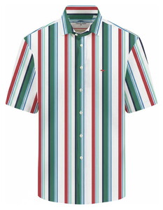 Fynch-Hatton Colorful Multi Stripe Linnen Cotton Overhemd Jade