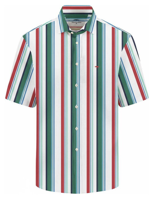 Fynch-Hatton Colorful Multi Stripe Linnen Cotton Overhemd Jade