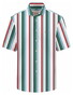 Fynch-Hatton Colorful Multi Stripe Linnen Cotton Overhemd Jade