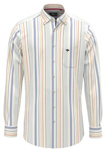 Fynch-Hatton Colorful Oxford Stripe Button-Down Overhemd Poppy Red-Multi