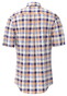 Fynch-Hatton Colorful Slub Cotton Check Pattern Button-Down Overhemd Tangerine