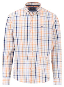 Fynch-Hatton Combi Check Button-Down Overhemd Sunny Orange