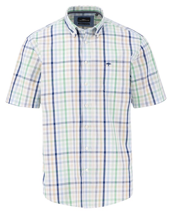 Fynch-Hatton Combi Check Button-Down Overhemd Turf Green