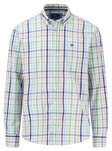 Fynch-Hatton Combi Check Button-Down Overhemd Turf Green
