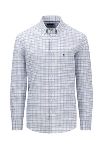 Fynch-Hatton Combi Check Oxford Button Down Overhemd Summer Breeze