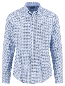 Fynch-Hatton Combi Pattern Button-Down Overhemd Dark Leaf-Blue