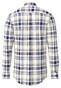 Fynch-Hatton Cotton Check Button-Down Overhemd Misty Blue-Brown-White