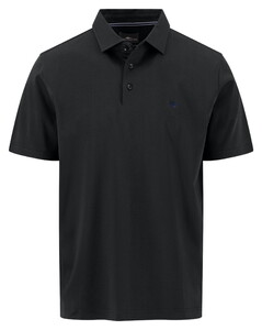 Fynch-Hatton Cotton Interlock Short Sleeve Polo Zwart
