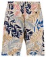 Fynch-Hatton Cotton Linen Bold Leaves Pattern Bermuda Stone