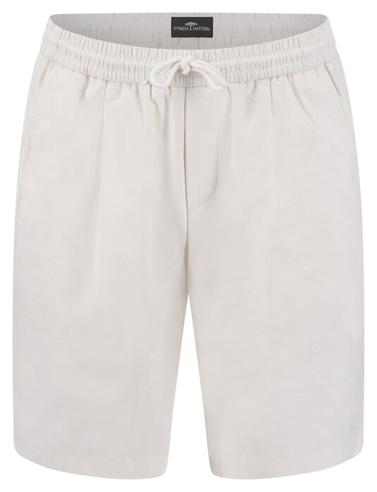 Fynch-Hatton Cotton Linen Drawstring Solid Color Bermuda White