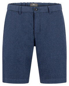 Fynch-Hatton Cotton Linen Two-Tone Texture Bermuda Dark Navy