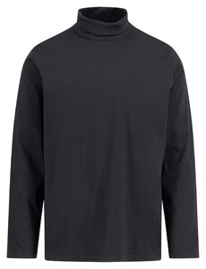 Fynch-Hatton Cotton Rollneck Interlock Long Sleeve T-Shirt Black