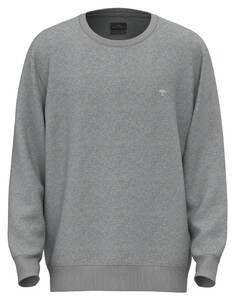 Fynch-Hatton Cotton Sweat Crew Neck Trui Grijs