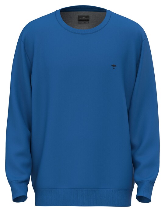 Fynch-Hatton Cotton Sweat Crew Neck Trui Strong Blue