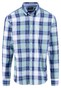 Fynch-Hatton Cotton Twill Check Button-Down Overhemd Fern-Blue