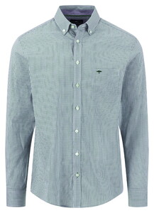 Fynch-Hatton Dobby Check Shirt Cobalt