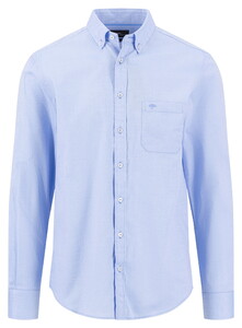 Fynch-Hatton Essential Dobby Button-Down Shirt Crystal Blue
