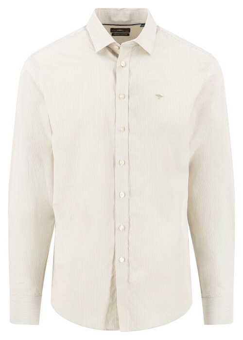 Fynch-Hatton Essential Fine Stripe Kent Collar Overhemd Pistache