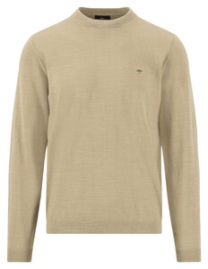 Fynch-Hatton Faux-Uni Subtle Detail O-Neck Slub Cotton Pullover Pistachio