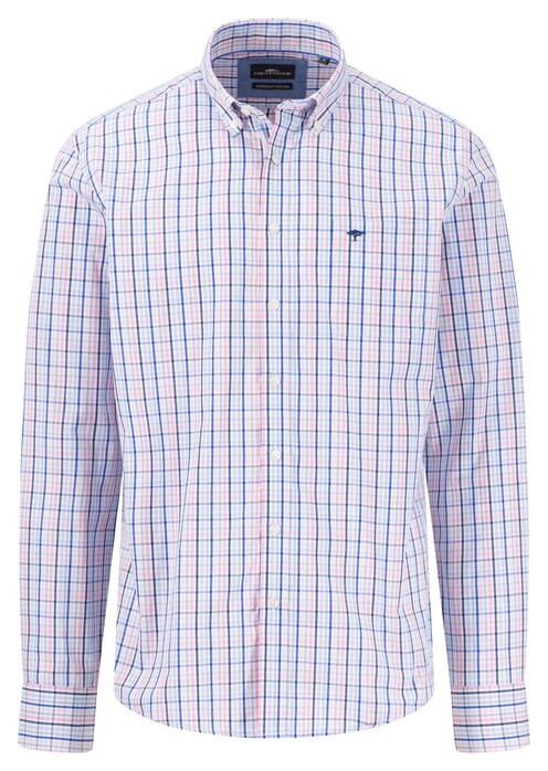 Fynch-Hatton Fine Multi Combi Check Button-Down Overhemd Peony