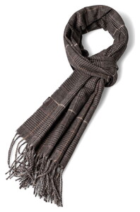 Fynch-Hatton Fine Multi Stripe Check Sjaal Charcoal