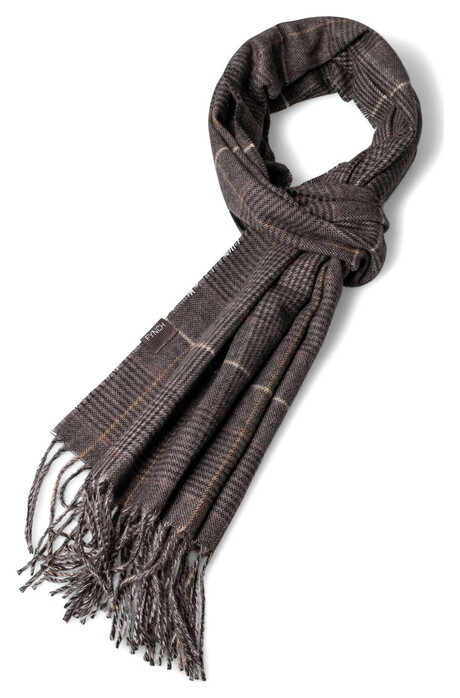 Fynch-Hatton Fine Multi Stripe Check Sjaal Charcoal