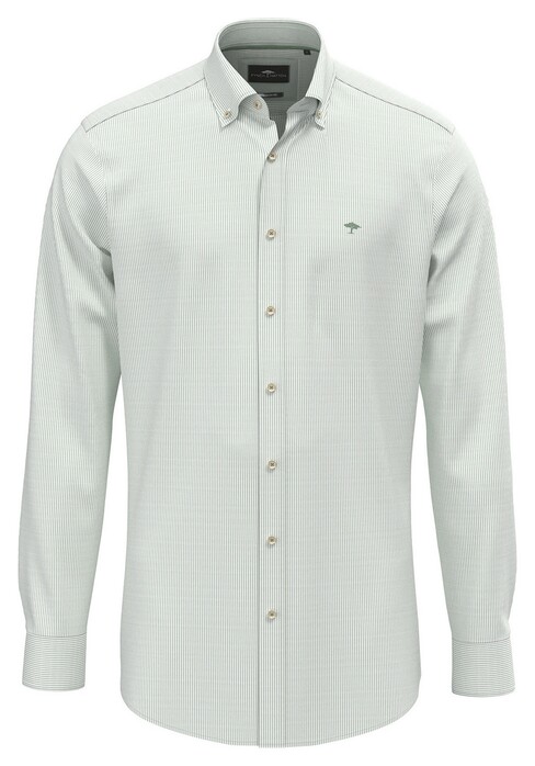 Fynch-Hatton Fine Oxford Stripe Button-Down Overhemd Fern