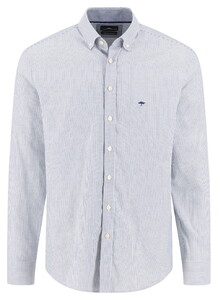 Fynch-Hatton Fine Oxford Stripe Button-Down Overhemd Misty Blue
