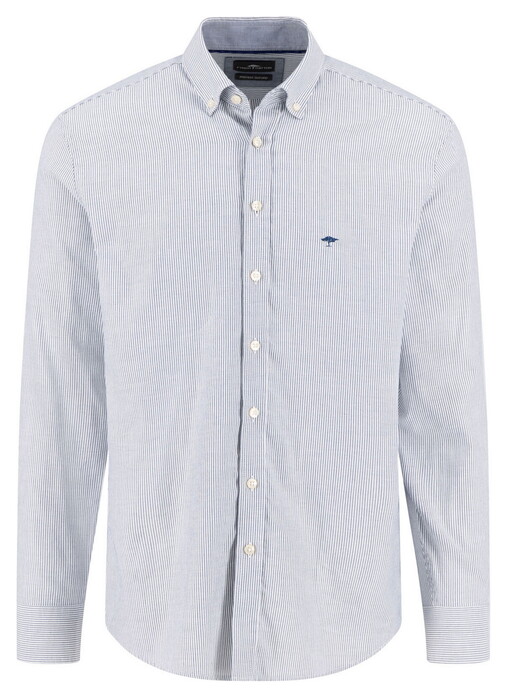 Fynch-Hatton Fine Oxford Stripe Button-Down Overhemd Misty Blue