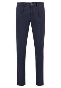 Fynch-Hatton Fine Printed Structure Chino Broek Dark Navy
