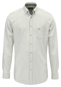 Fynch-Hatton Fine Stripe Washed Oxford Overhemd Avocado