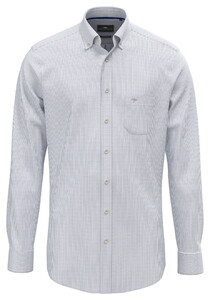 Fynch-Hatton Fine Stripe Washed Oxford Overhemd Harbor Blue