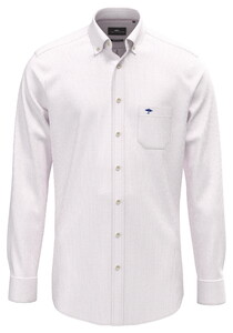 Fynch-Hatton Fine Stripe Washed Oxford Overhemd Magnolia